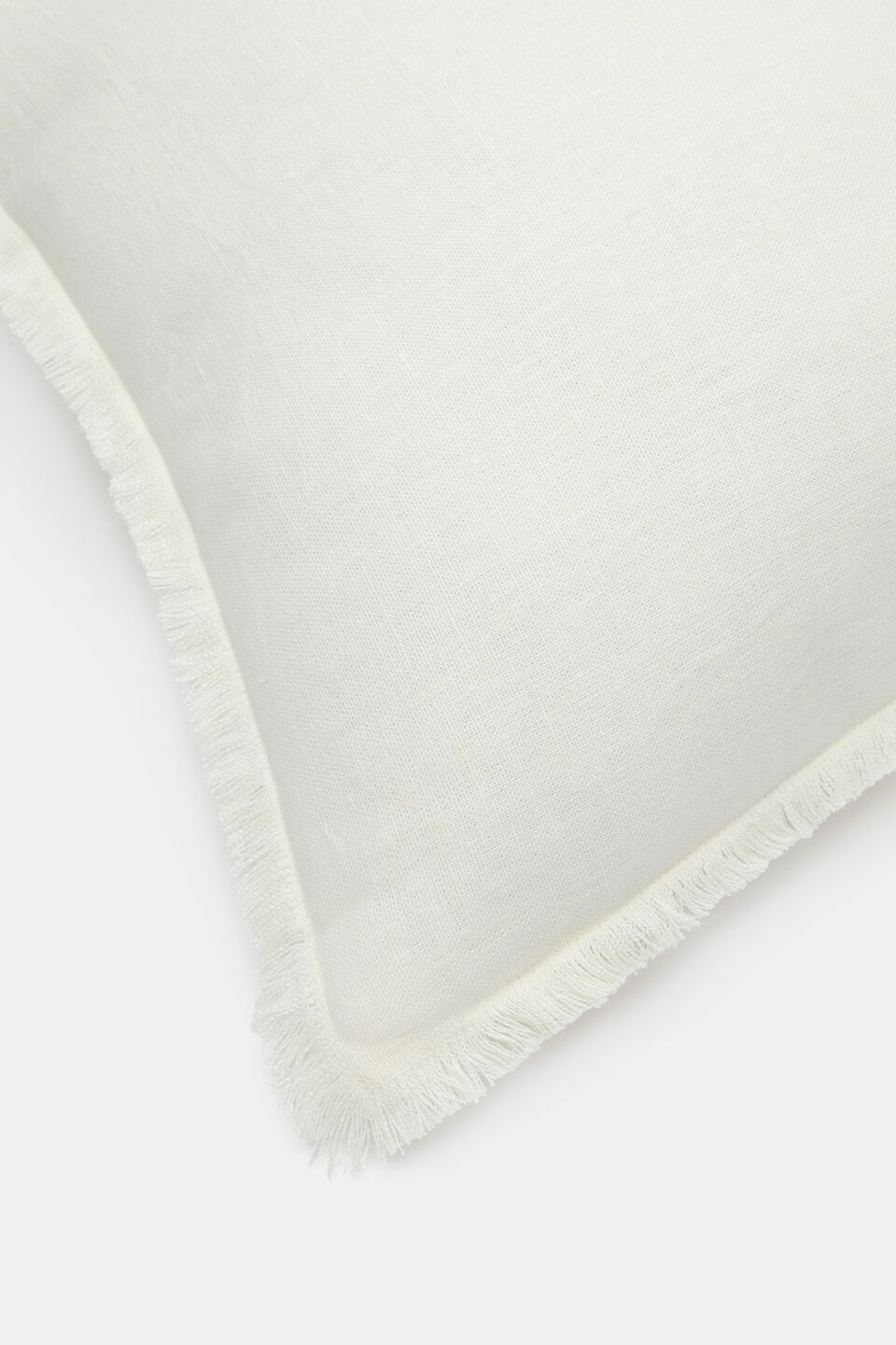 Square Fringed Cushion  Meringue