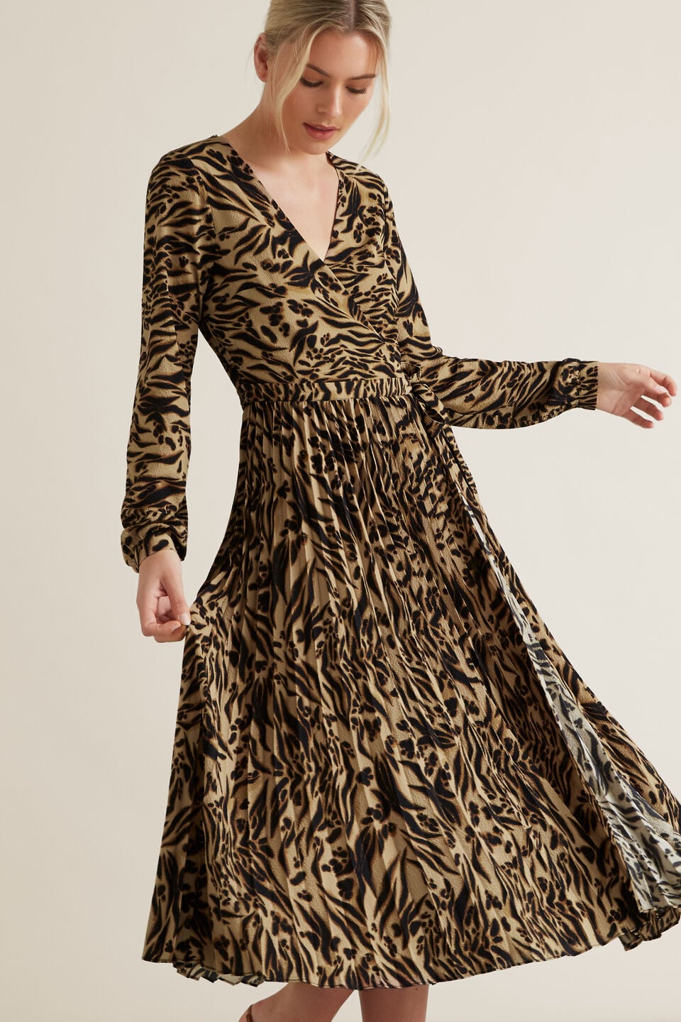 Animal Wrap Dress  