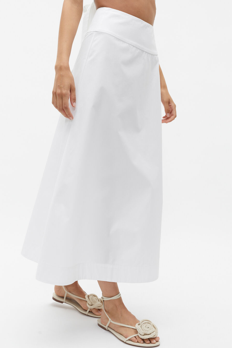 Basque Waist Circle Skirt  Whisper White