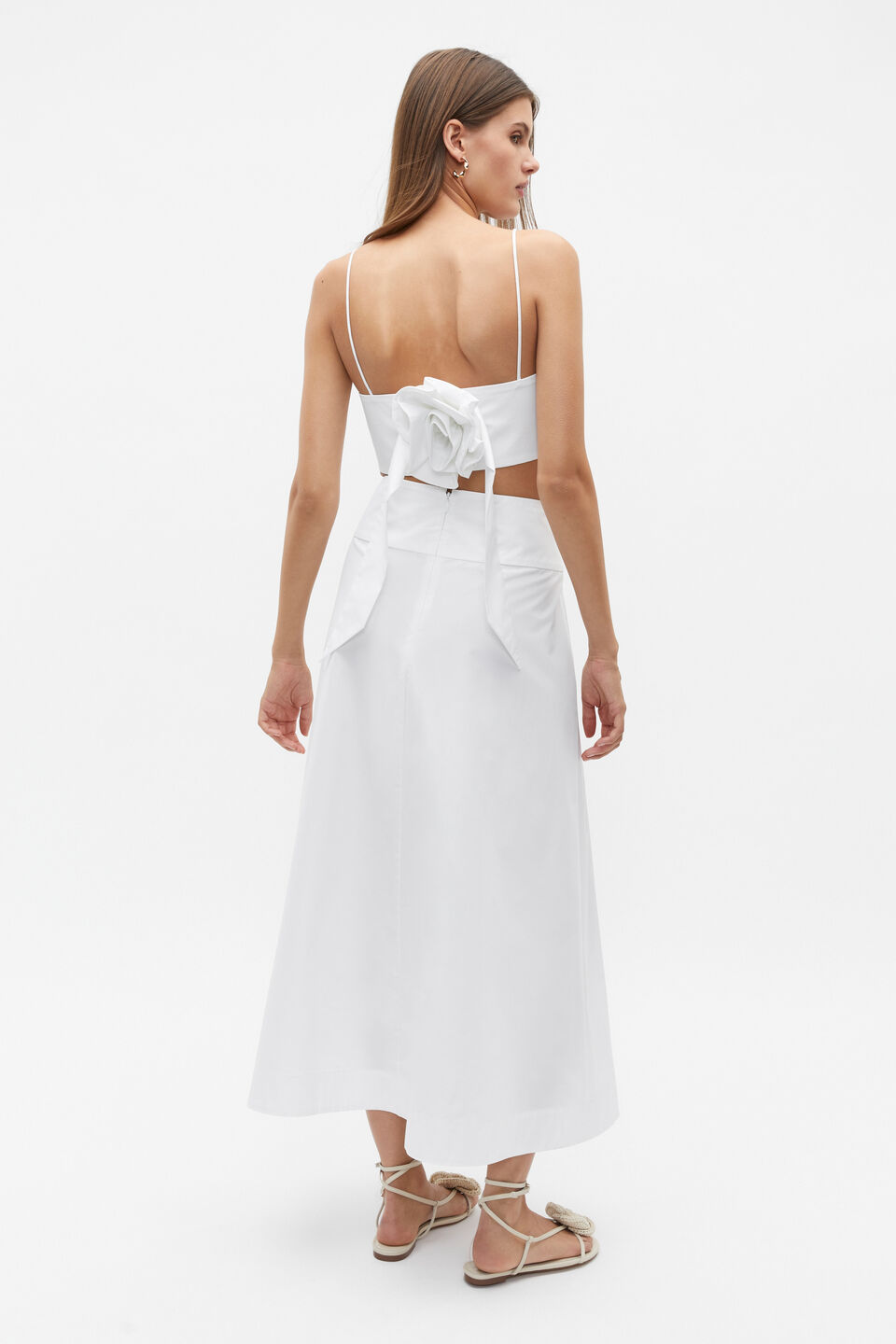 Basque Waist Circle Skirt  Whisper White