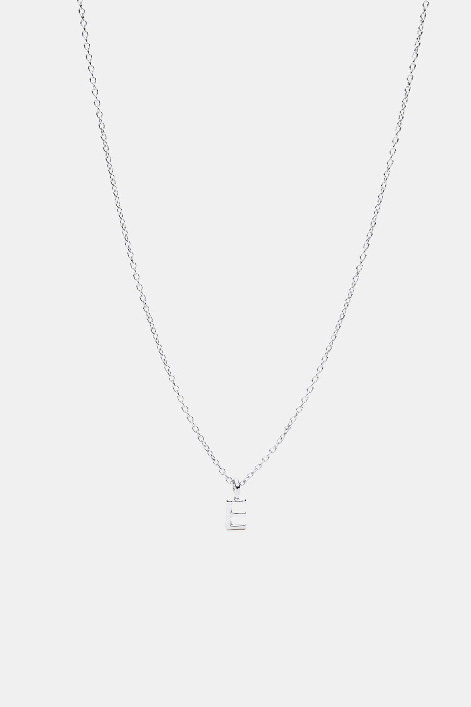 Silver Alphabet Necklace  E