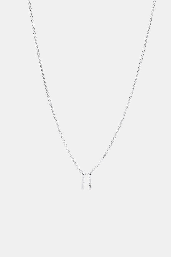 Silver Alphabet Necklace  H  hi-res