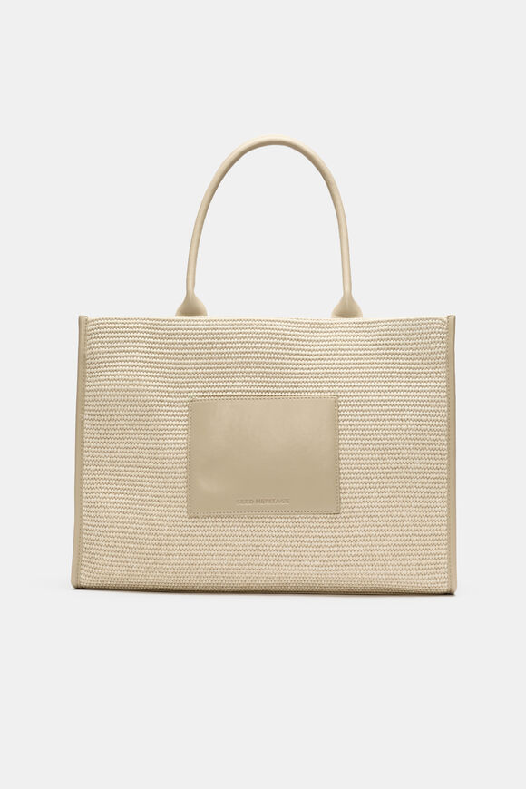 Structured Woven Tote  Warm Sand  hi-res
