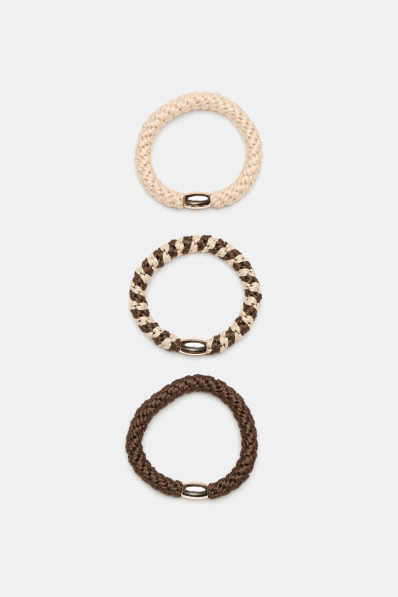 Bead Hair Elastic Set  Dark Espresso  hi-res