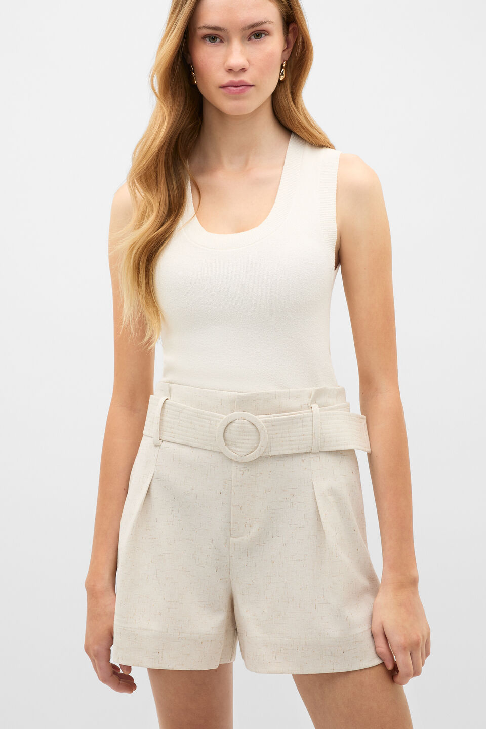 High Rise Nep Short  Coconut Cream