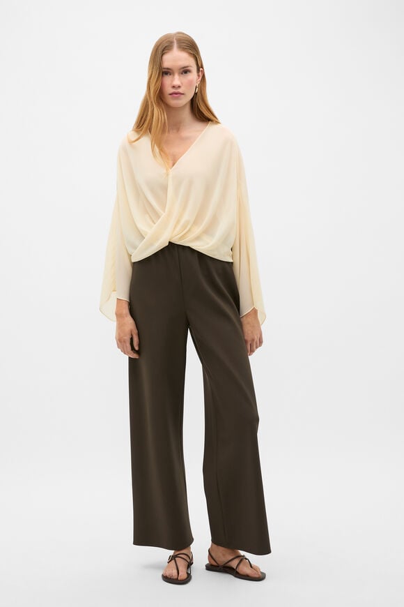 Wrap Front Blouse  Coconut Cream  hi-res