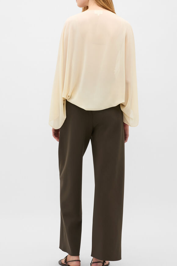 Wrap Front Blouse  Coconut Cream  hi-res