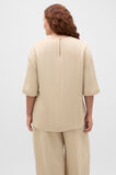 Textured Twill Longline Top  Warm Sand  hi-res