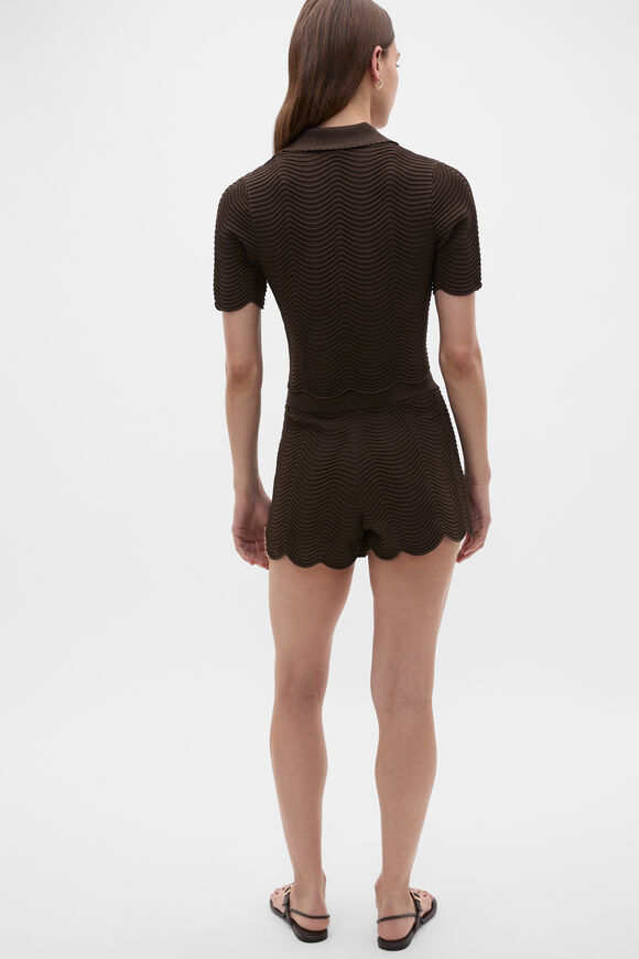 Wave Stitch Polo Knit  Dark Espresso  hi-res