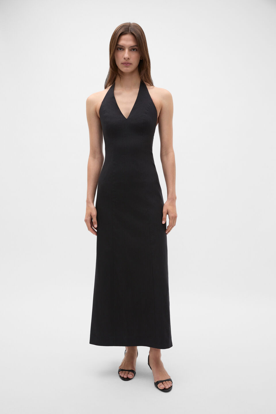 Halter Midi Dress  Black