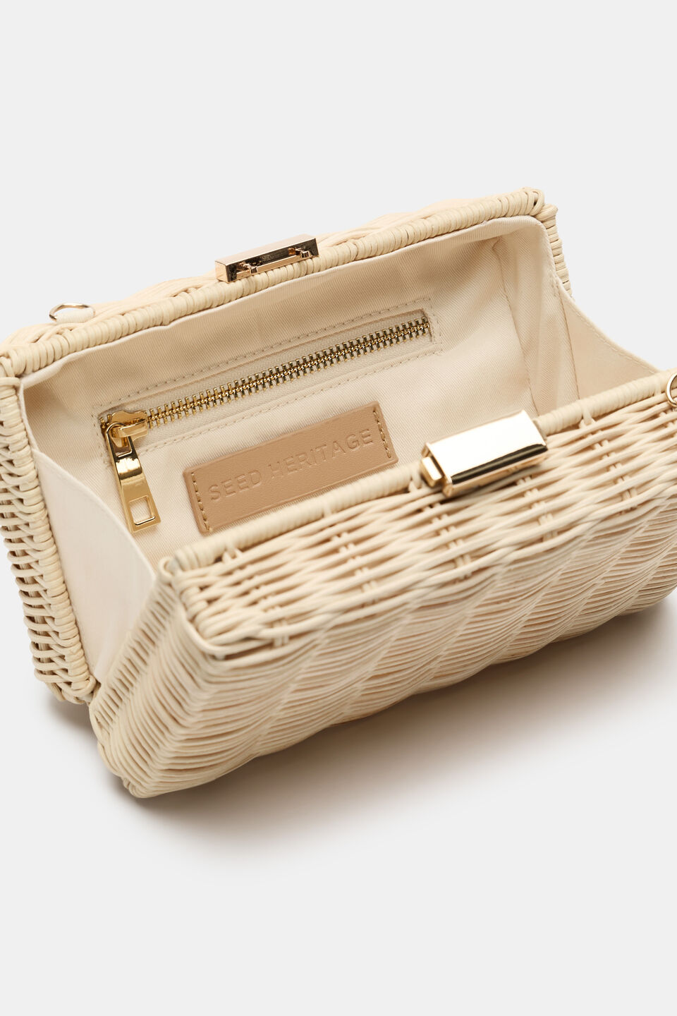 Rattan Box Clutch  Natural