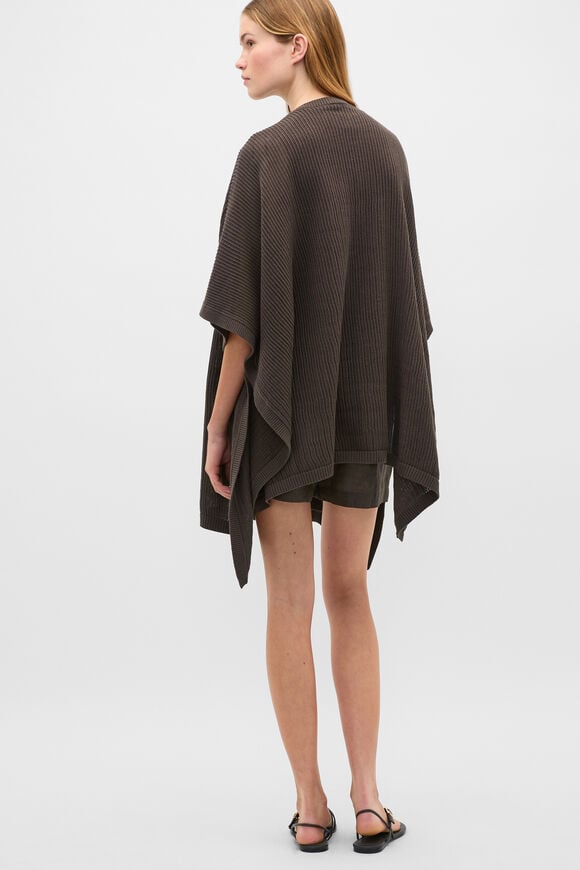 Open Weave Poncho  Dark Espresso  hi-res