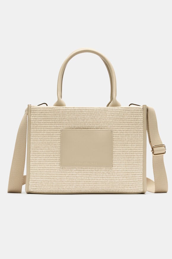 Structured Woven Mini Tote  Warm Sand  hi-res