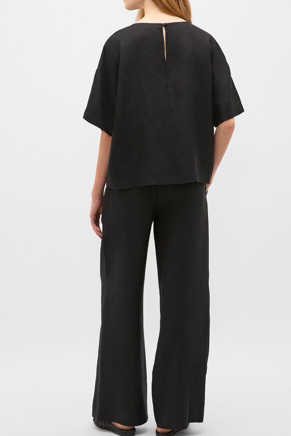 Core Linen Relaxed Tee  Black  hi-res