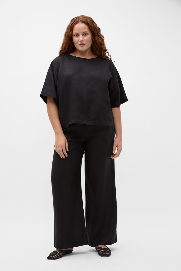 Core Linen Relaxed Tee  Black  hi-res