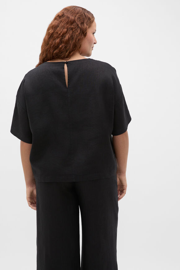 Core Linen Relaxed Tee  Black  hi-res