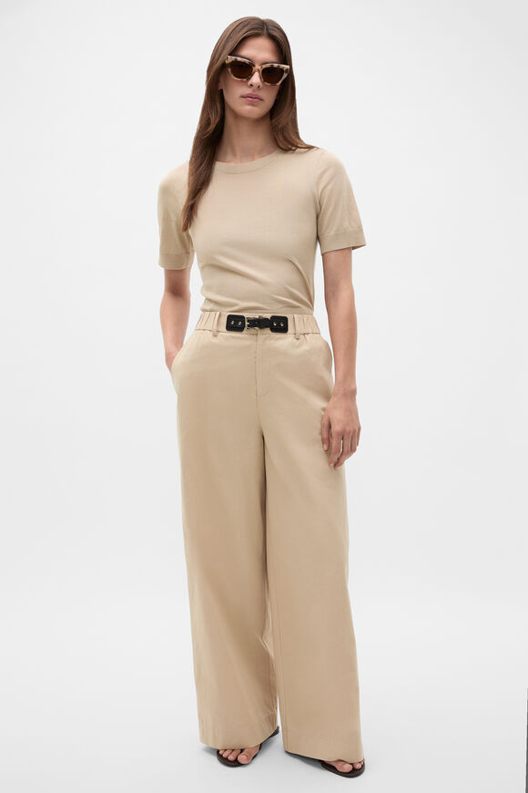 Sheer Knit Tee  Warm Sand  hi-res