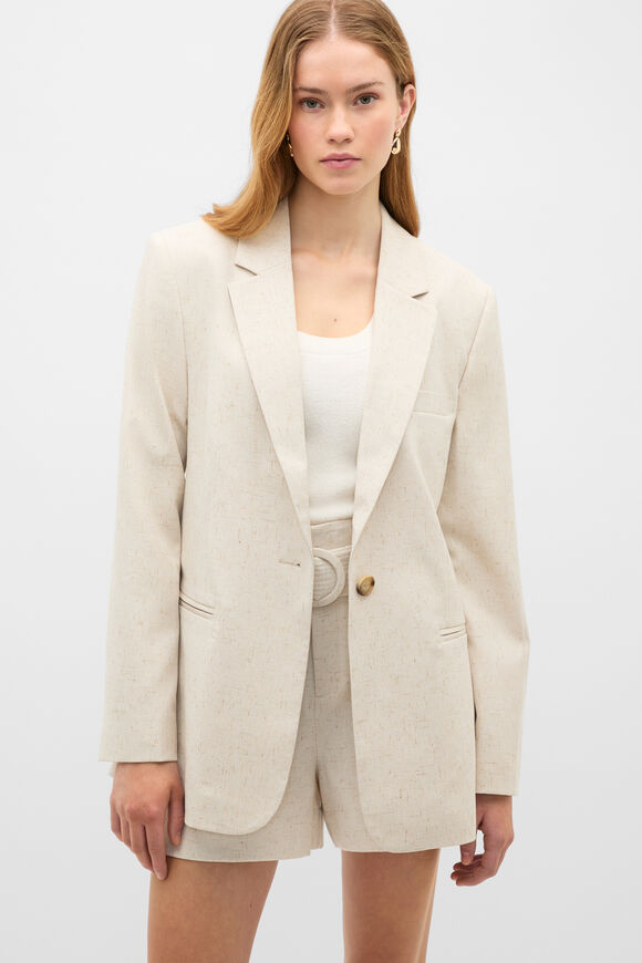 Tailored Nep Blazer  Coconut Cream  hi-res
