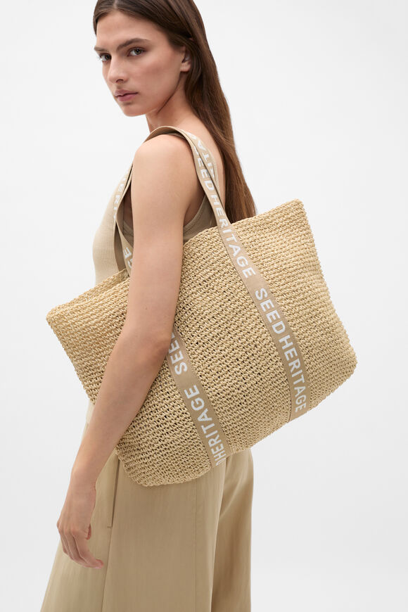 Logo Woven Tote  Warm Sand  hi-res