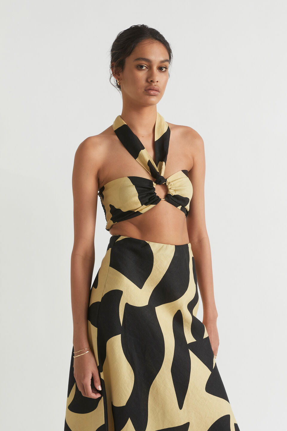 Abstract Halter Top  Abstract Print