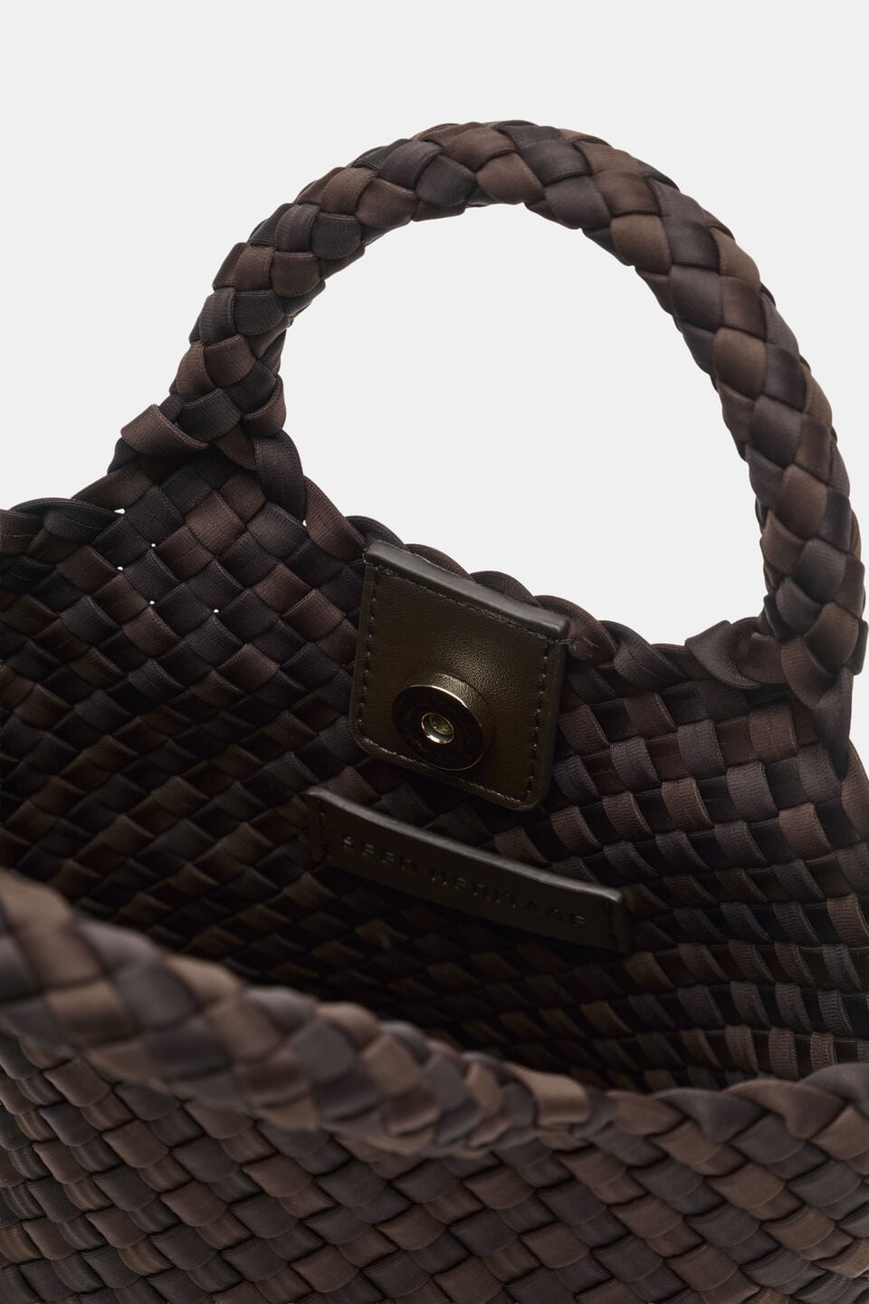Woven Textured Crossbody Bag  Coffee Bean
