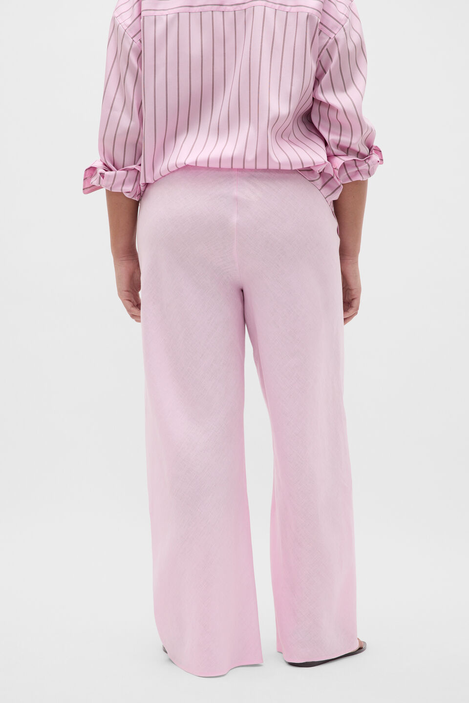 Core Linen Easy Wide Leg Pant  Petal Pink