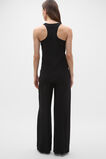 Satin Back Longline Tank  Black  hi-res