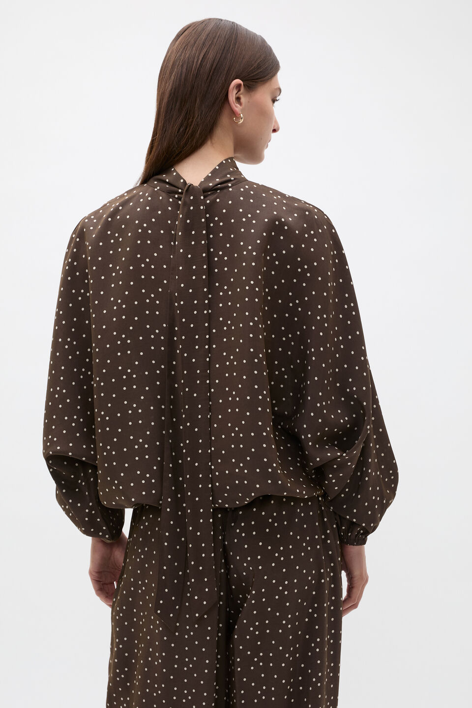 Spot Print Blouse  Dark Espresso Spot