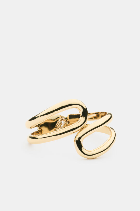Cut Out Crossover Cuff  Gold  hi-res