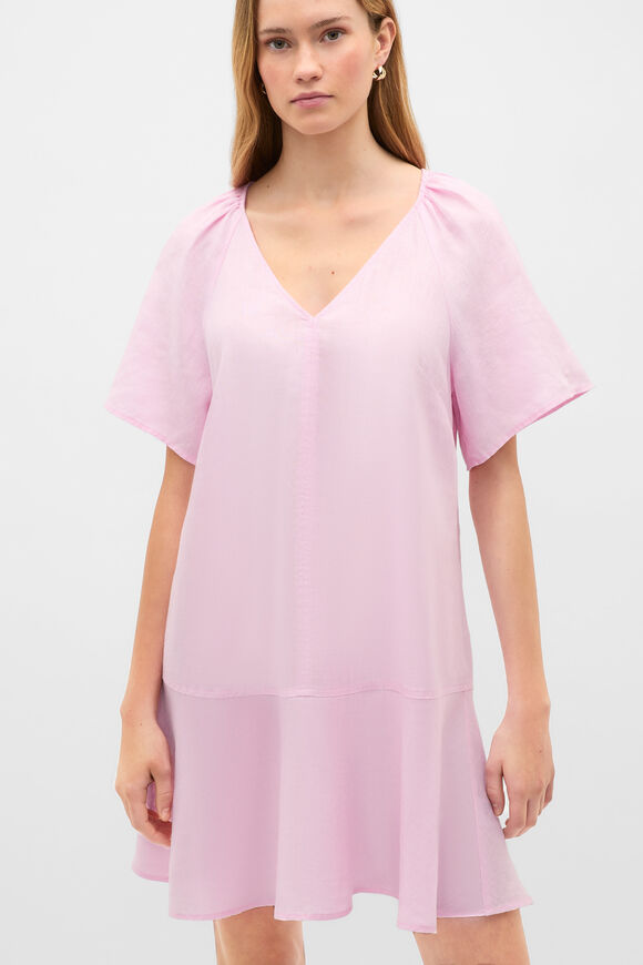Core Linen Flutter Mini Dress  Petal Pink  hi-res