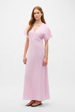 Linen V Neck Midi Dress  Petal Pink  hi-res