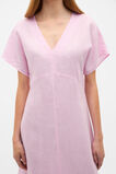 Linen V Neck Midi Dress  Petal Pink  hi-res