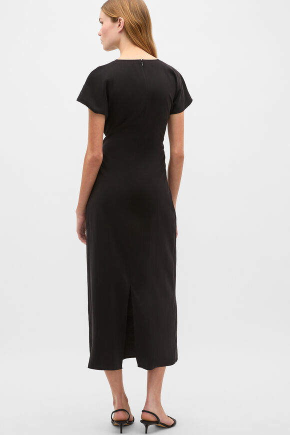 Tie Waist Midi Dress  Black  hi-res