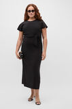 Tie Waist Midi Dress  Black  hi-res