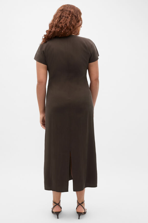 Tie Waist Midi Dress  Dark Espresso  hi-res