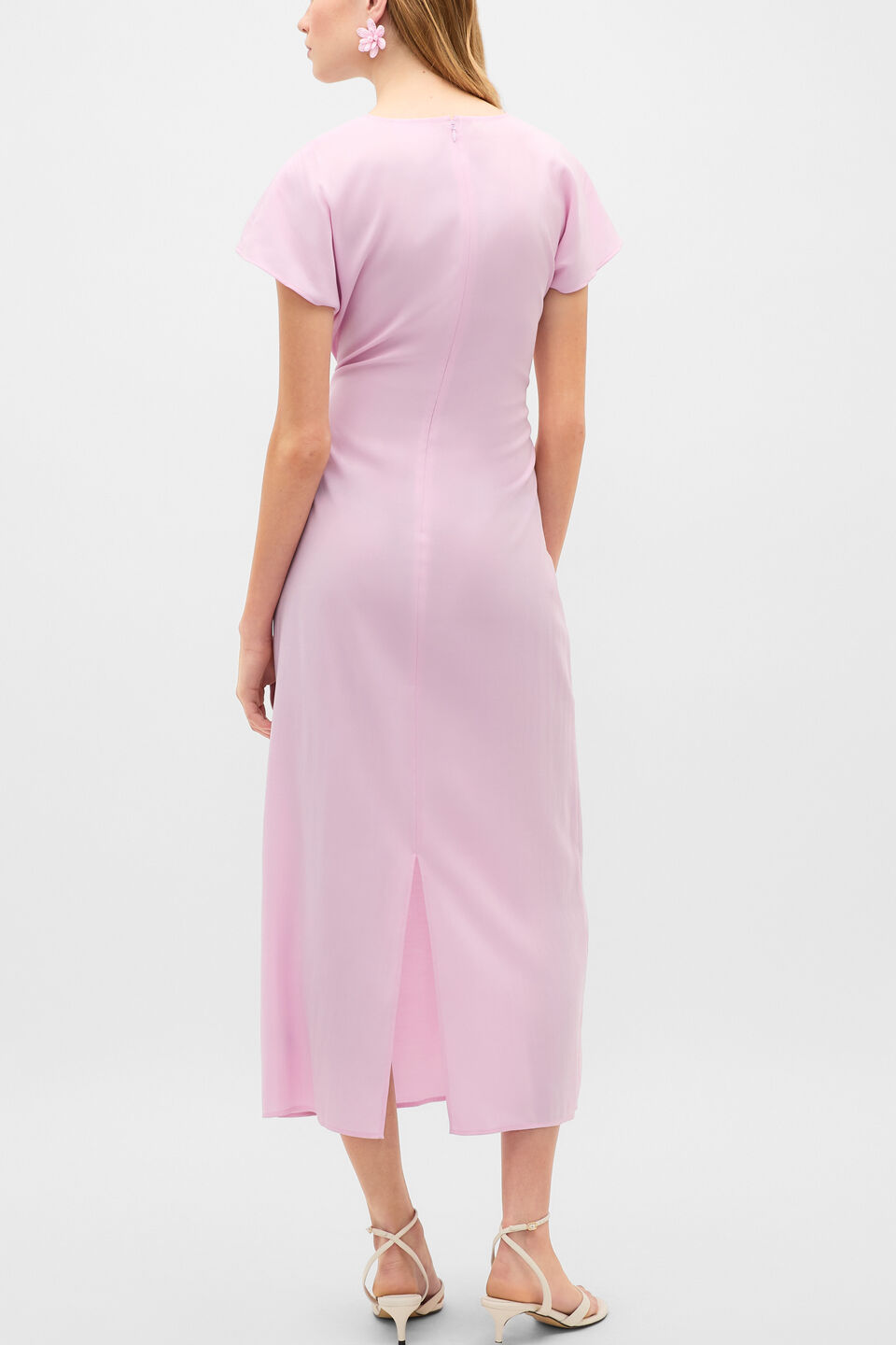 Tie Waist Midi Dress  Petal Pink