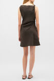Linen Twist Shoulder Mini Dress  Dark Espresso  hi-res