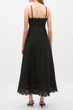 Linen Blend Cutwork Midi Dress  Black  hi-res
