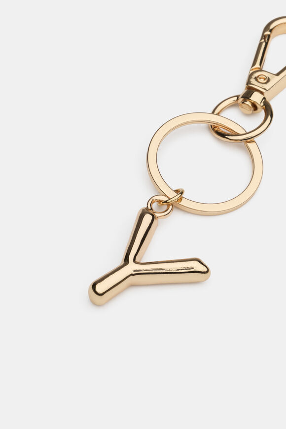Gold Initial Keyring  Y  hi-res