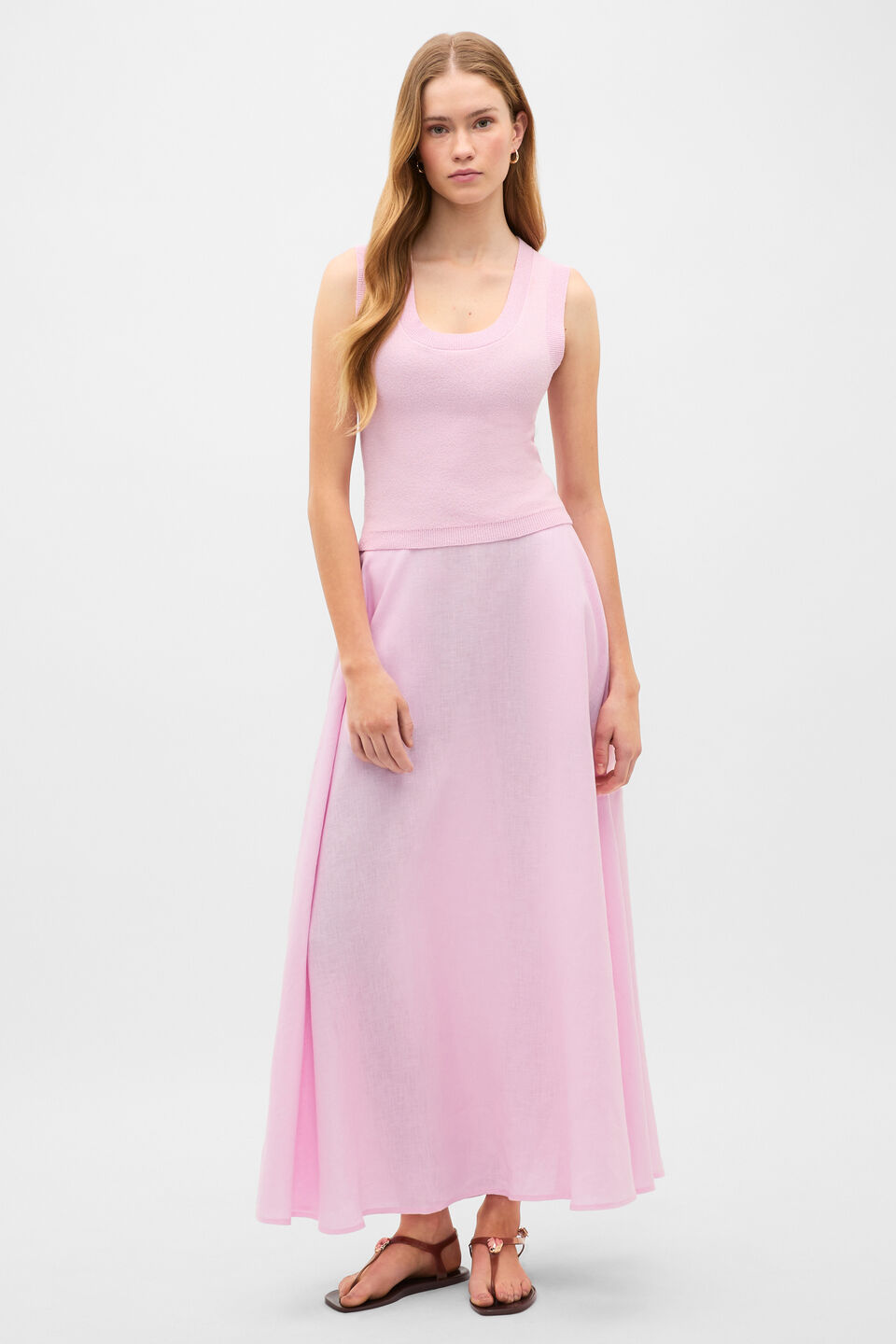 Boucle Knit Tank  Petal Pink