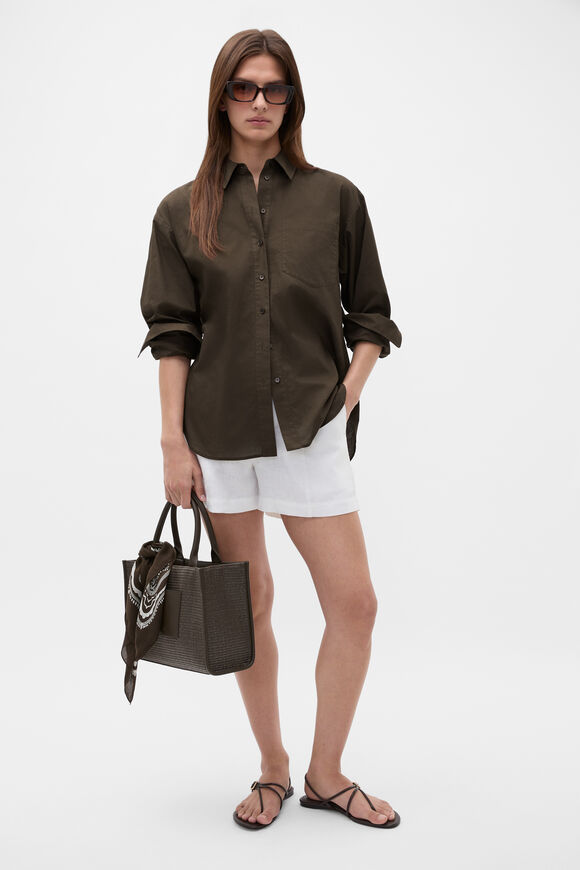 Lightweight Cotton Classic Shirt  Dark Espresso  hi-res
