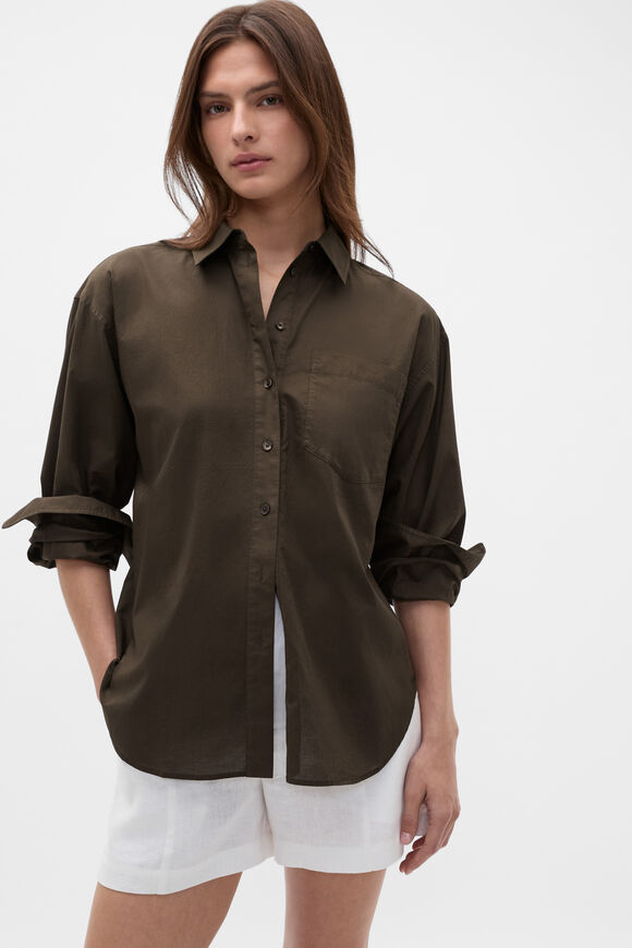 Lightweight Cotton Classic Shirt  Dark Espresso  hi-res