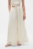 Linen Blend Cutwork Pant  Coconut Cream  hi-res