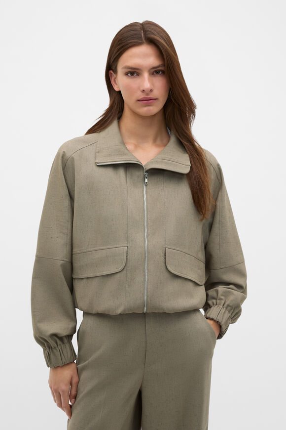 Nep Weave Bomber Jacket  Caper  hi-res