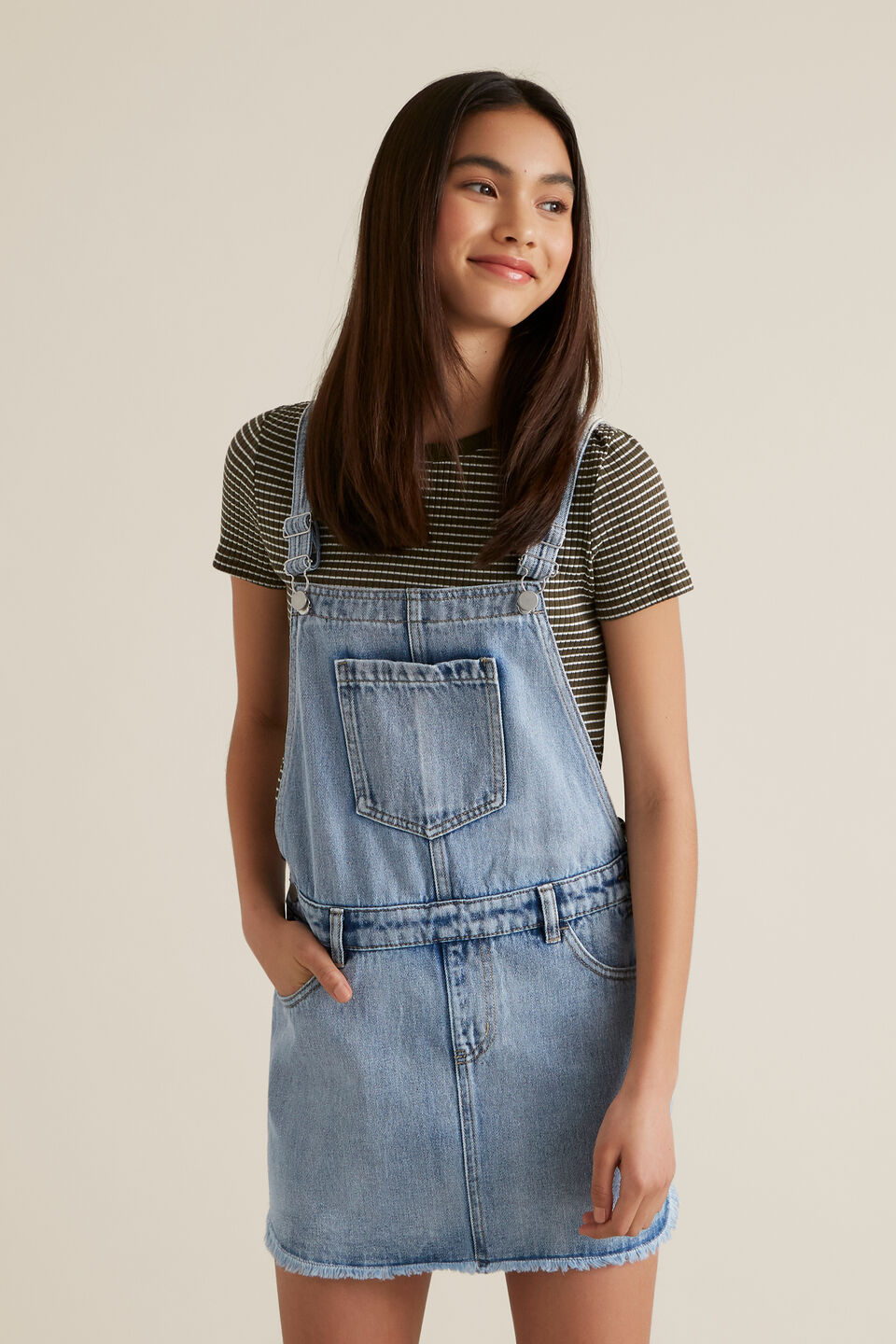 Distressed Denim Pinafore  