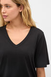 Cotton V Neck Relaxed Tee  Black  hi-res