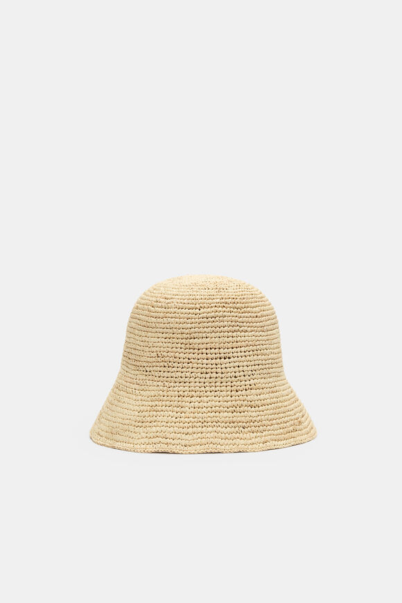 Short Brim Raffia Bucket Hat		 		  Natural  hi-res
