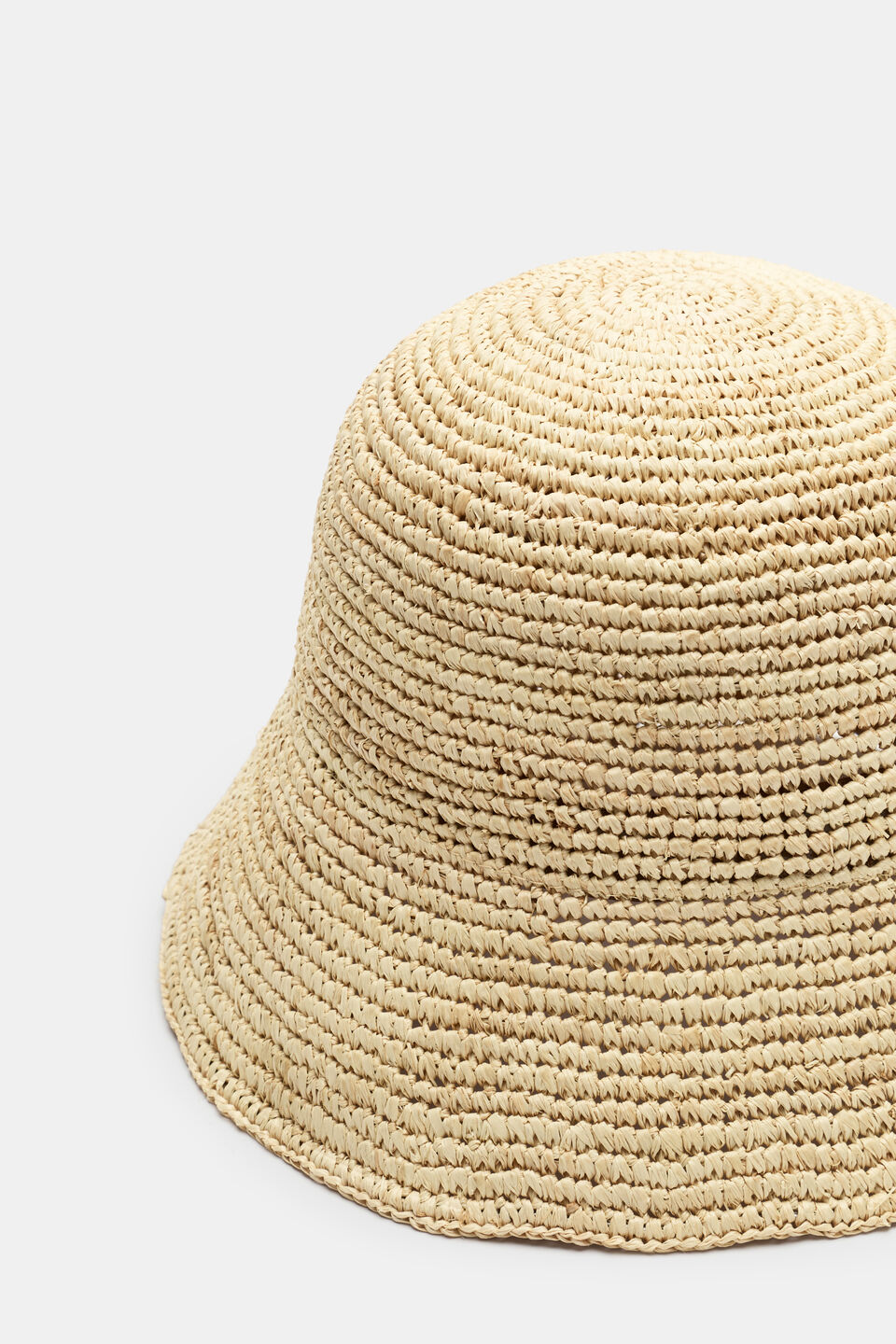 Short Brim Raffia Bucket Hat		 		  Natural