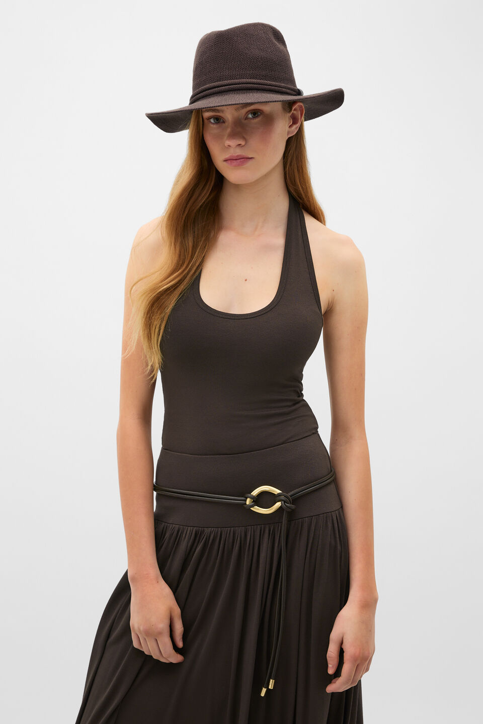 Knit Fedora  Dark Espresso