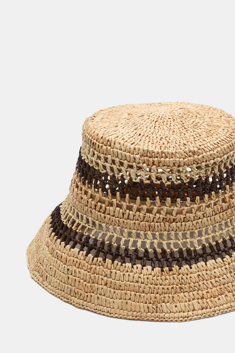 Multi Raffia Bucket Hat  Dark Espresso Multi